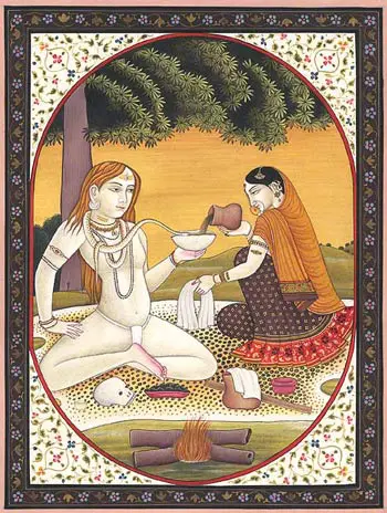Parvati ofreciendo bhang a Shiva