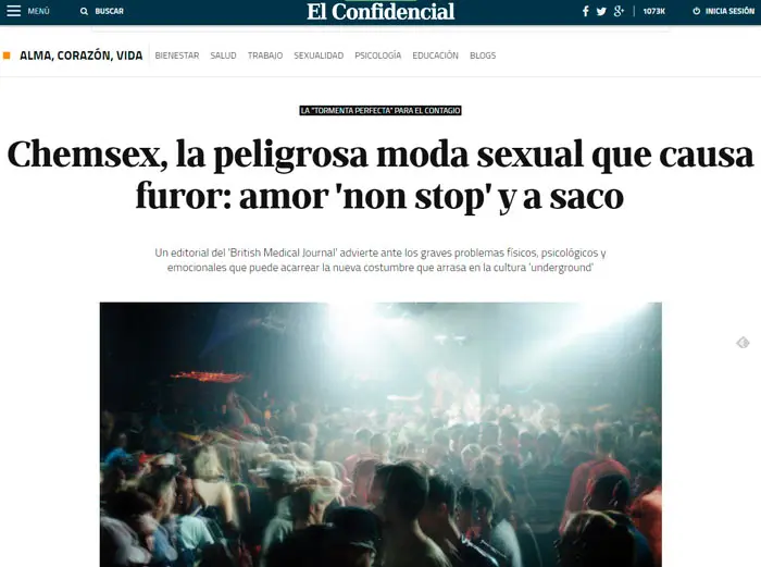 Sexualidad Chemsex la peligrosa moda sexual que causa furor amor non stop y a saco 