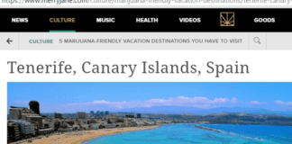 Ubican la playa de Las Canteras en Tenerife para promocionar el turismo de marihuana