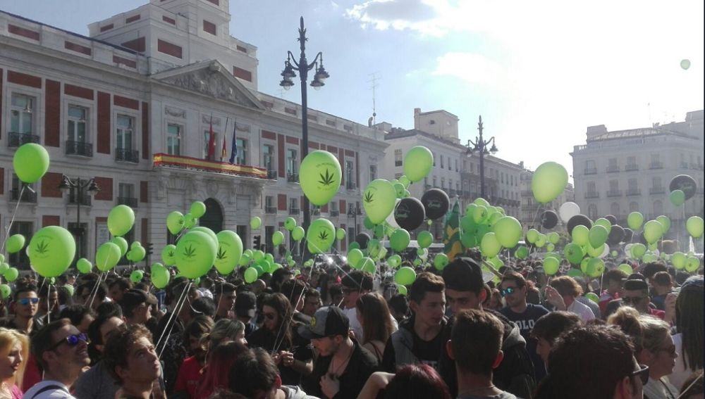 Marcha a favor de la marihuana en Madrid