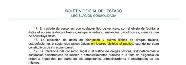 Artículo 36.18 de la Ley de Seguridad Ciudadana de 2015.