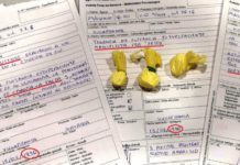 Denunciada una octogenaria en Villafranca por 3 delitos: «Aquí, guardándole el speed a la nieta» Imagen cedida por Policía Foral en la que se relatan las distintas denuncias a la octogenaria de Villafranca.