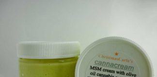 Crema de cannabis envasada