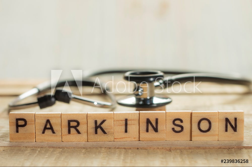 Medical and Health Care Words Typography Concept, Parkinson Disease