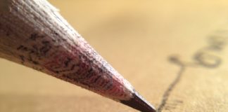 Writing with a pencil