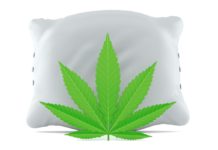 Cannabis leaf with pillow