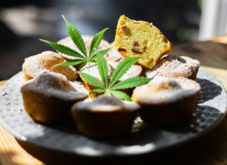 Recetas de cocina con cannabis para el otoño Sweet cupcake with cannabis