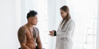 A man sitting at the doctor