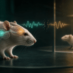 Rata de laboratorio con una representaci&oacute;n de la conexi&oacute;n entre el hipocampo y la corteza prefrontal