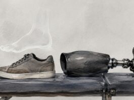 Psilocibina y dolor de miembro fantasma: qué aporta un ensayo de nueve personas Una prótesis de pierna y un zapato vacío junto al contorno translúcido de un pie