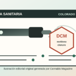 Ilustraci&oacute;n editorial de una alerta sanitaria de Colorado por vaporizadores de cannabis contaminados