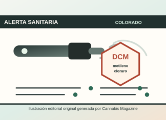 Colorado alerta por vaporizadores de cannabis contaminados Ilustración editorial de una alerta sanitaria de Colorado por vaporizadores de cannabis contaminados